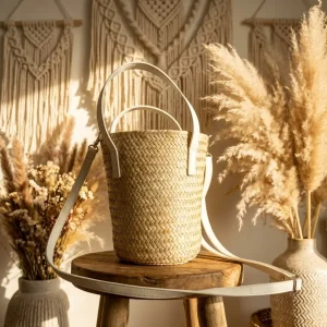 Bucket Bag with Beige Handle
