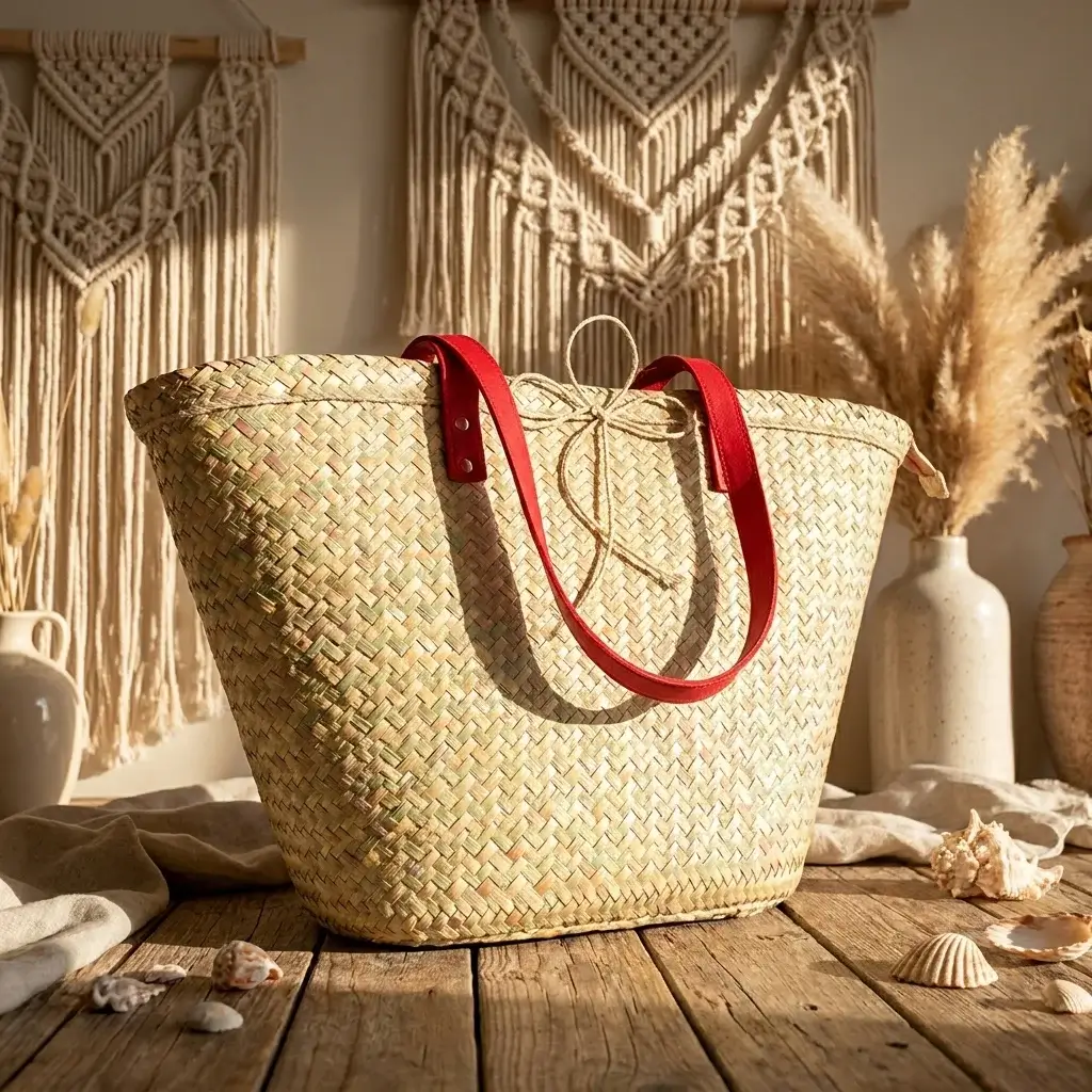 Ha Tote Bag with Red Velvet Handle - Image 2