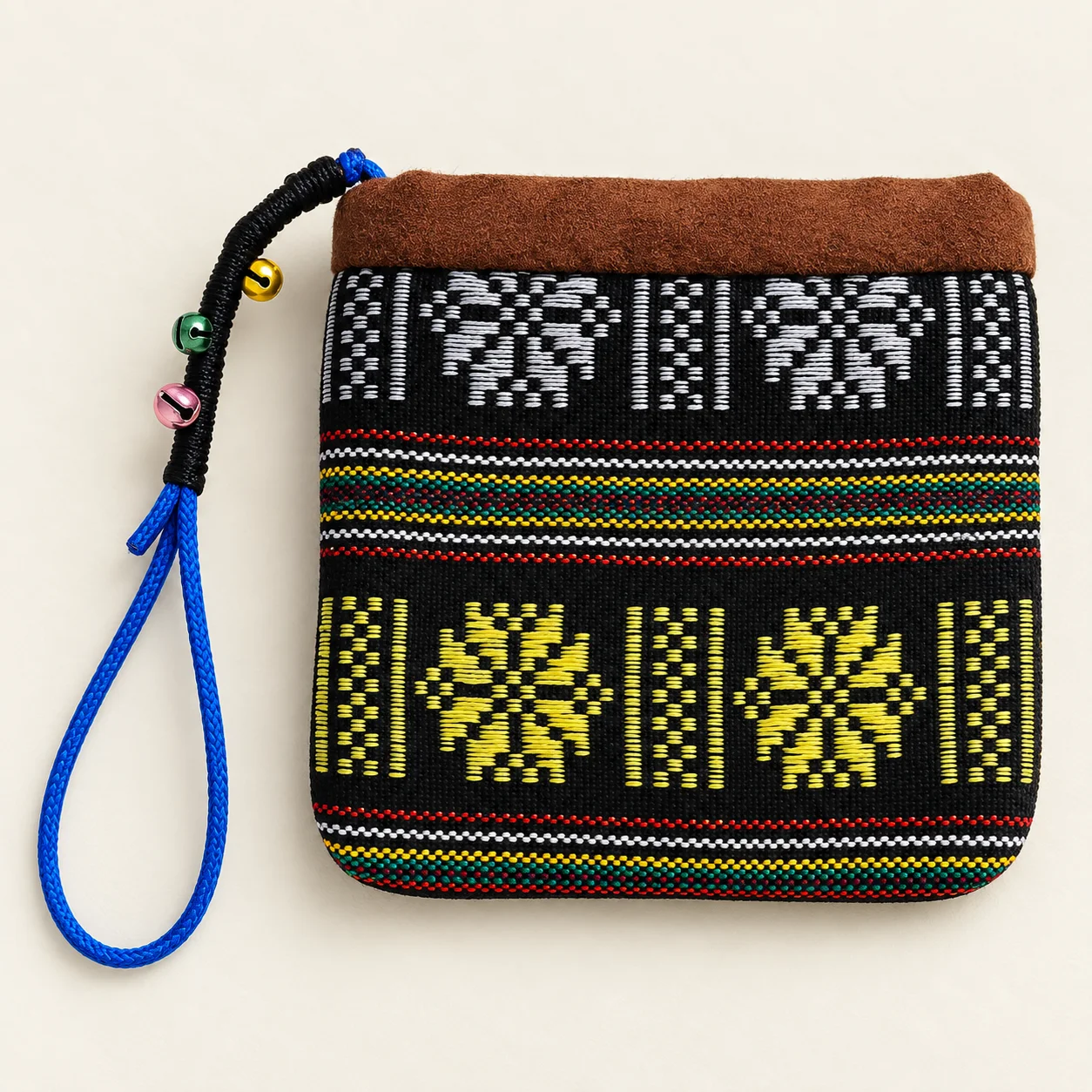 Small Brocade Coin Purse with Bells | Handmade