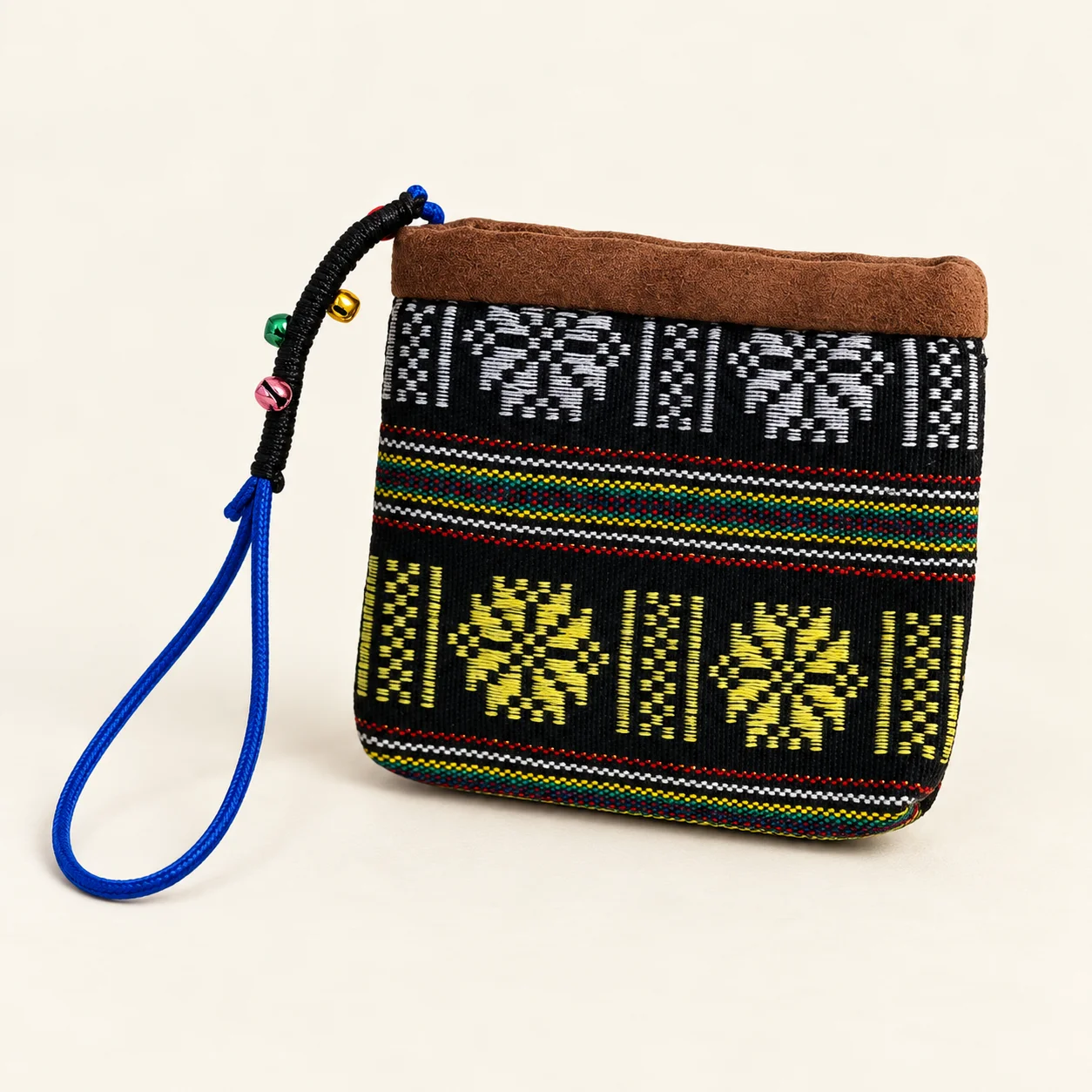 Small Brocade Coin Purse with Bells | Handmade - Image 4