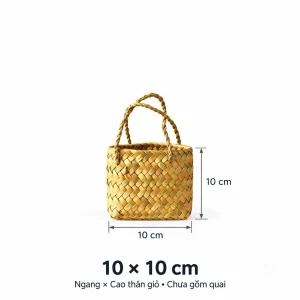 Túi quà cỏ bàng mini size S 10x10 cm