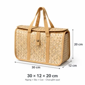 Túi hộp cỏ bàng size L kích thước 30x12x20 cm