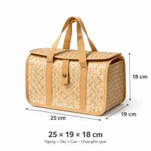Túi hộp cỏ bàng size M kích thước 25x19x18 cm