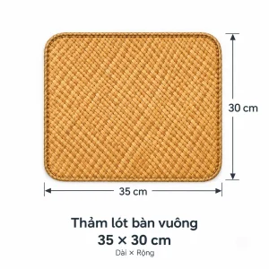 Tấm lót bàn ăn cỏ bàng chữ nhật 35x30 cm